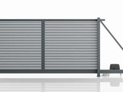 Aluminum Electric Sliding Gate - Model 4 - 3D model