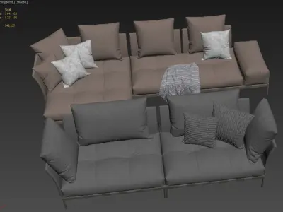 Saba Italia Pixel Light sofa set 2 3D model