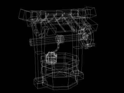 Water Well Low Poly Low-poly 3D model