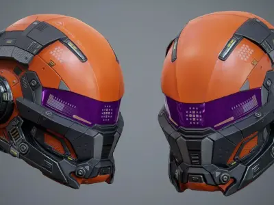 Sci Fi Helmet P04 Low-poly 3D model