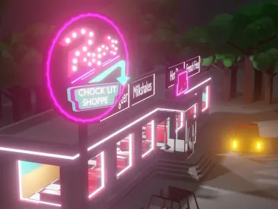 Restaurante Pops Low-poly 3D model