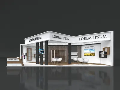 Exhibition Stand Booth Stall 12x6m Height 500cm 2 Side Open 3D model