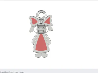 Little Girl Pendant 3D print model