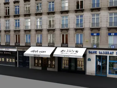 Typical Parisian Apartment Building 02 Low-poly 3D model