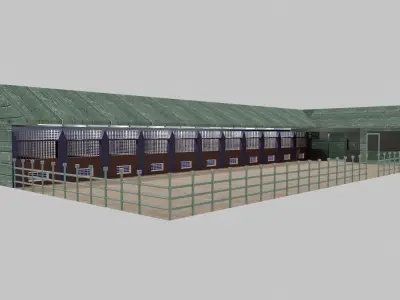 Horse Stable Low-poly 3D model
