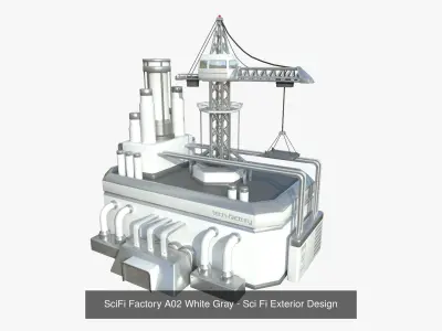 10 SciFi Factory A Collection - Sci Fi Exterior Design 3D Model Pack