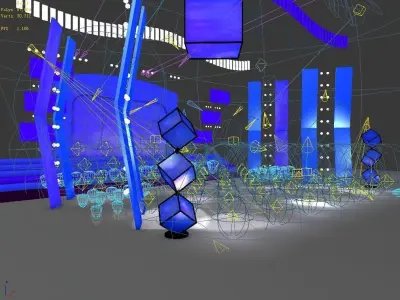 Stage party concert fashion catwalk T station  83 3D model