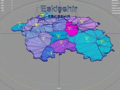 Eskisehir  Central Anatolia Region  Turkey map region geography 3D model