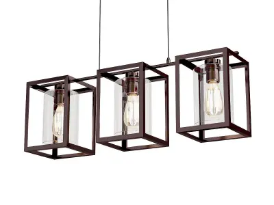 London Bronze 3 Light Fitting Low-poly 3D model