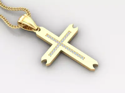 High Cross Pendant Light Gold 18K 4CP005 3D print model