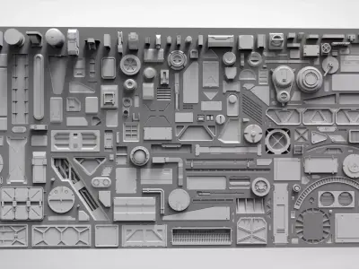 Sci fi trim sheets 3 3D model