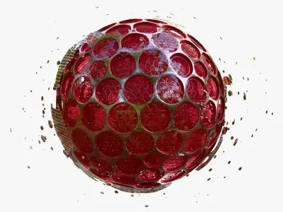 Abstract SciFi Sphere with Hex Cells M1 3D model