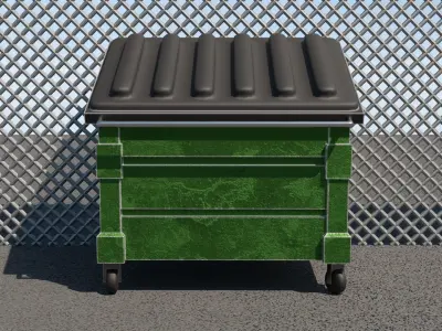 Stylized Garbage Container Low-poly 3D model