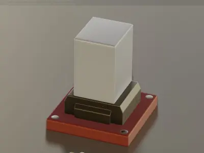 Street Light 8 Bollard 200mm Dark Red Version 3 Low-poly 3D model