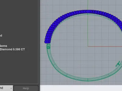 Elegant Diamond Bangle 3D print model
