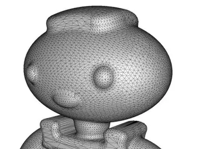 Classic Metallic Robot Low-poly 3D model