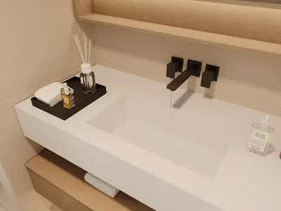 Modern Minimal Bathroom 3D model