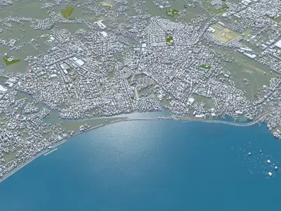 Davao City Philippines 40km Low-poly 3D model