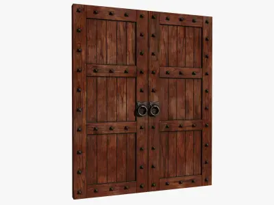 Medieval Door Low-poly 3D model