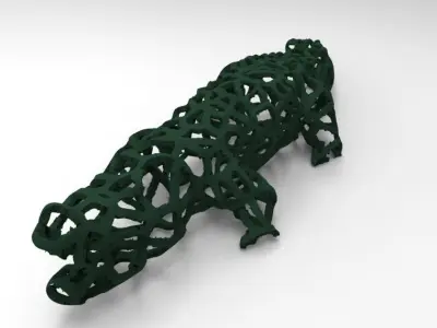Crocodile Voronoi 3D print model