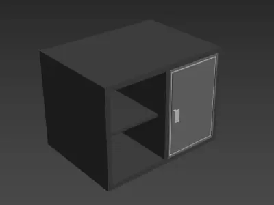 Kitchen room low poly Low-poly 3D model