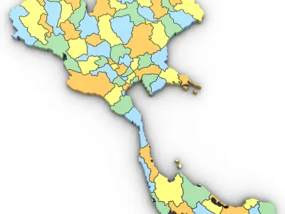 3d Political Map of Thailand 3D model