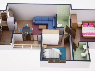 3D Floor Plan Model 36 3D model