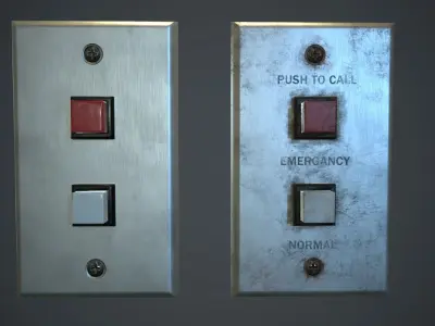 Metal Switch PBR Game Ready Low-poly 3D model