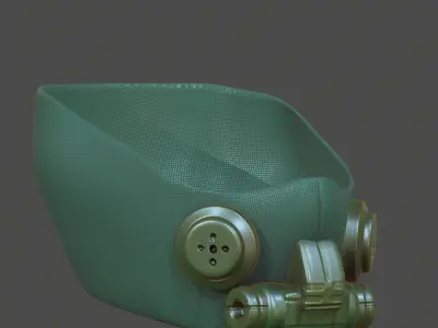 Gas mask helmet 3d model scifi Low-poly  Low-poly 3D model