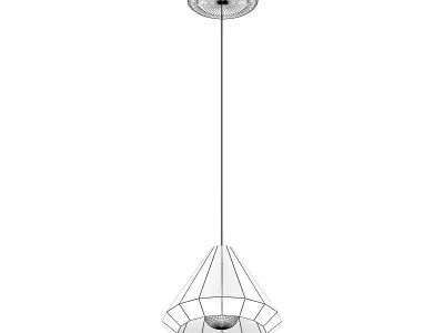 Ceiling Lamp with Copper Shade 02 3D model