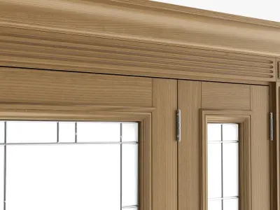 Door classic with glass quad 01 3D model