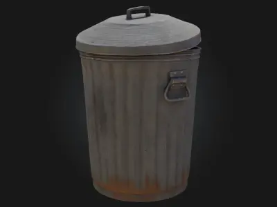 Trash Can Classic  Timeless Urban Utility with a Vintage Touch 3D model