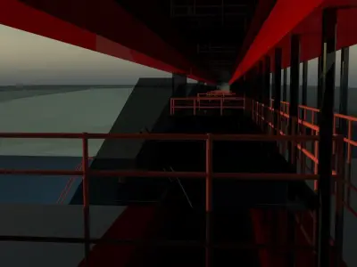 bridge dam  3D model 3D model