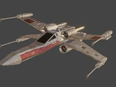 x-wing low poly model Star Wars Low-poly 3D model