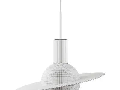 Gold Planetoid Hanging Light Kit 3D model