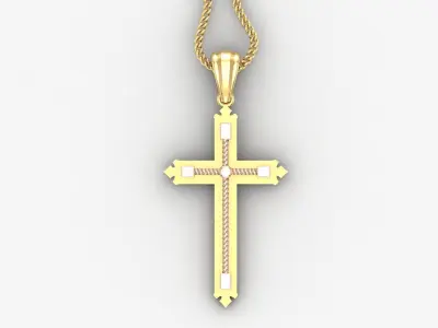 High Cross Pendant Light Gold 18K 4CP087 3D print model