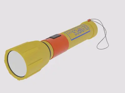 Troch flashlight with orange cord Free 3D model