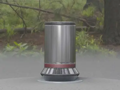 Dark Red Light-Column -2- Street-Light 9 Low-poly 3D model