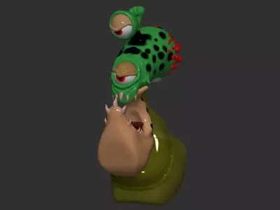 Alien Slug Lord Low-poly 3D model