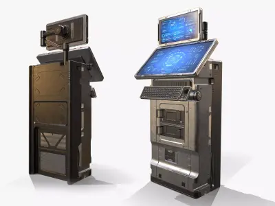 Sci-fi Terminal 5 Low-poly 3D model