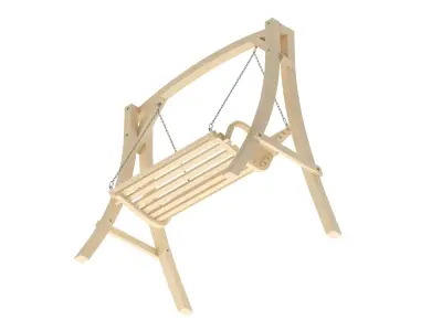 Wooden Swing Chair 01 3D model