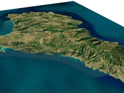 Cythera island 3d model terrain Low-poly 3D model