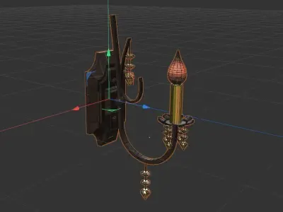 Candlestick wall sconce with candle Free 3D model