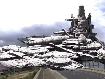 Battle star Base Kitbash 3D model