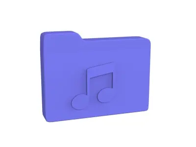 Icon Folder Music 3D Model Low-poly 3D model