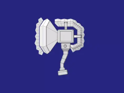 lowpoly weapon scifi axe Low-poly 3D model