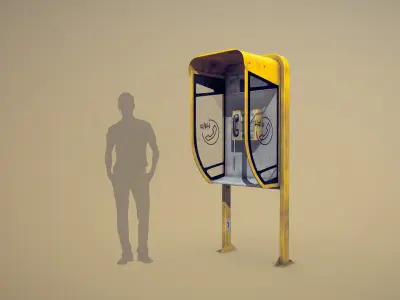 NoviSad PhoneBooth Collection Low-poly 3D model