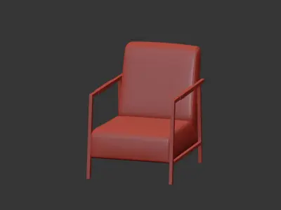 LOUNGE CHAIR WAKASAN YELLOW 3D model