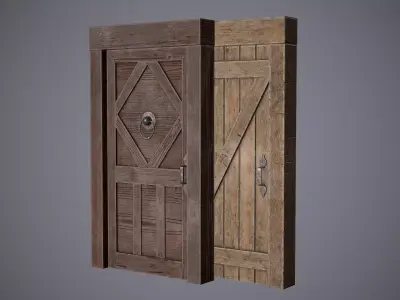 Medieval Doors Low-poly 3D model