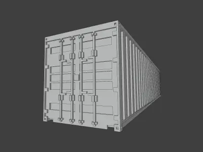 Voxel Shipping Container 40ft Low-poly 3D model